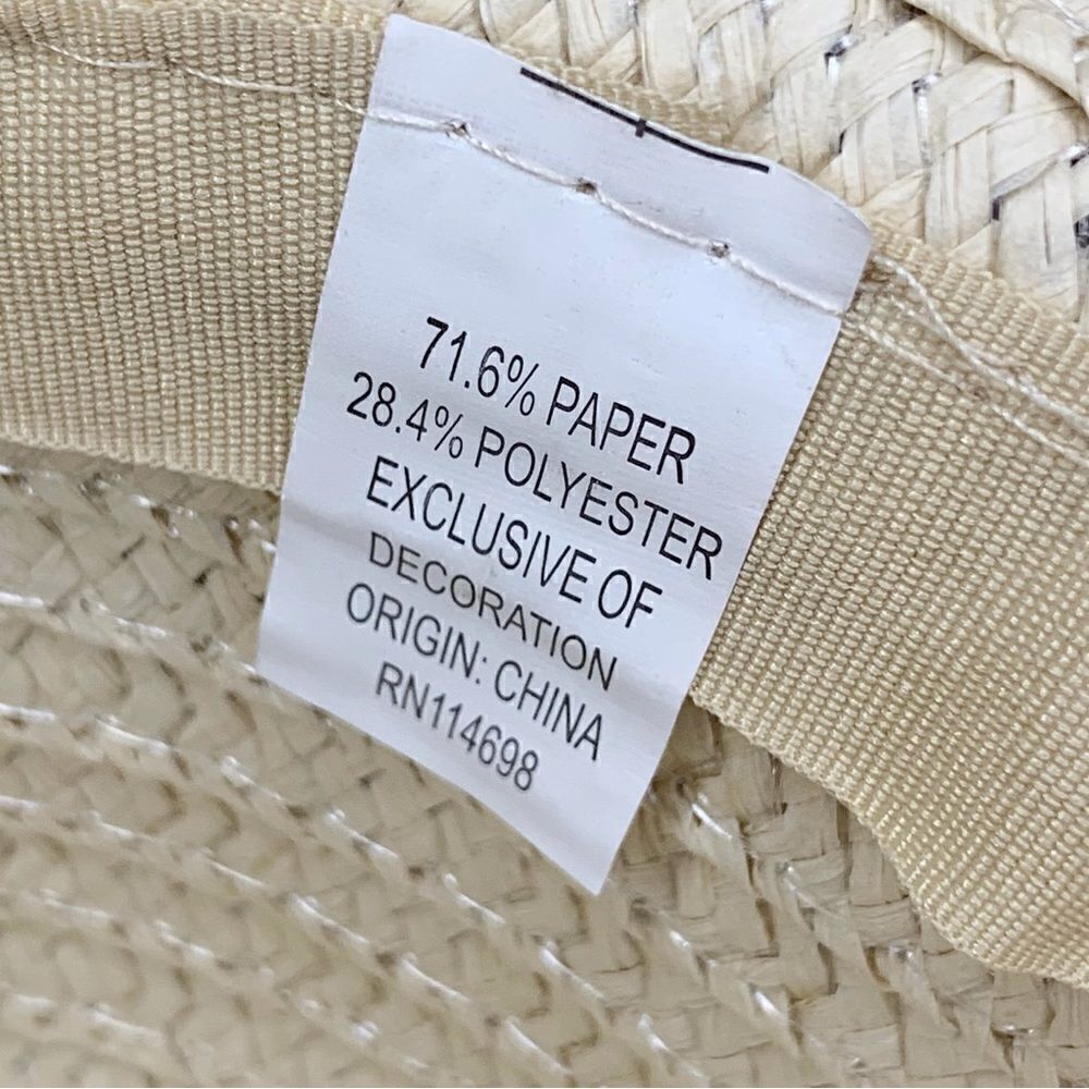 NWOT Embroidered Beach Life Wide Brim Straw Sun Hat - Picture 6 of 8